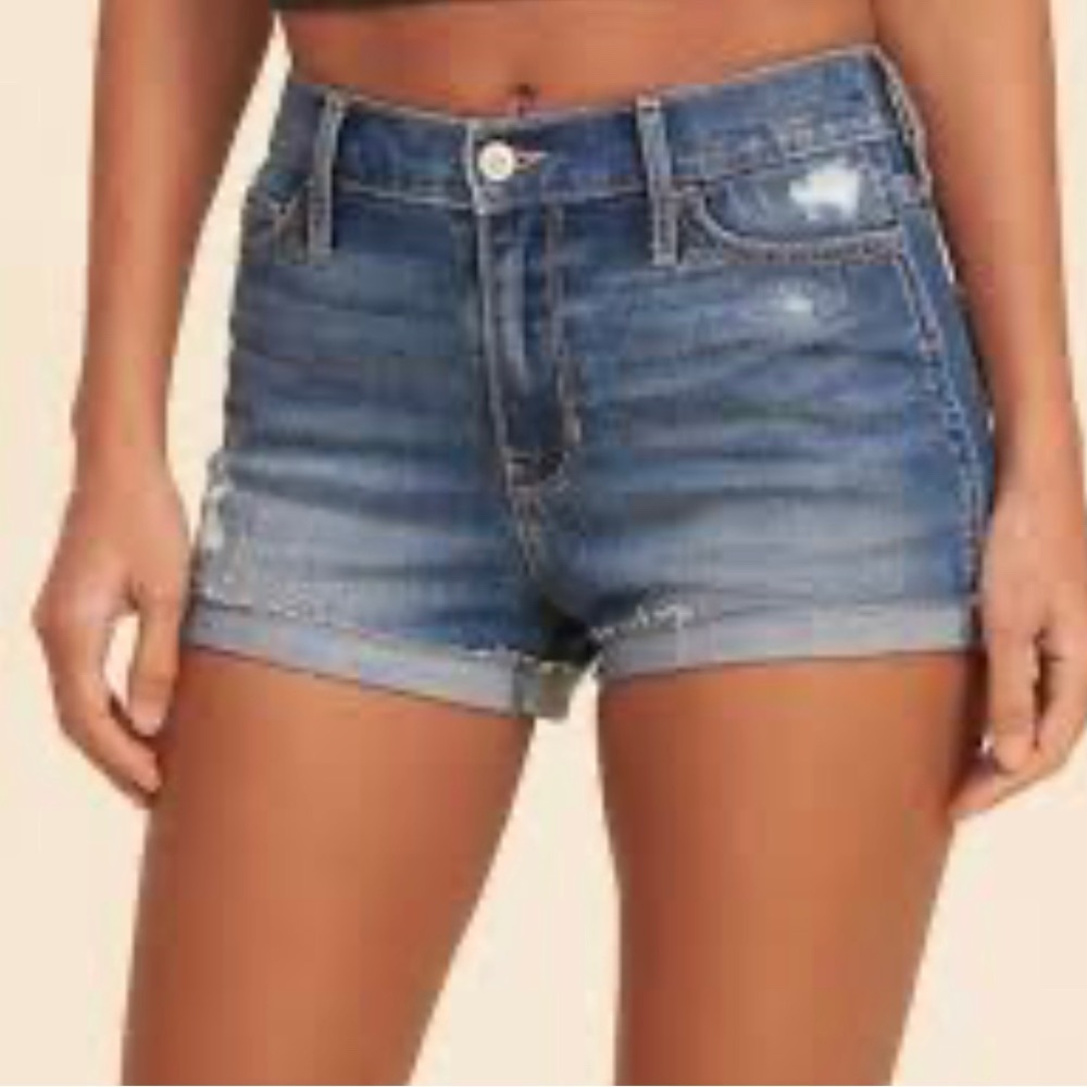 hollister light wash denim shorts 0/w24